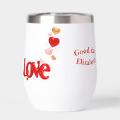 Love & Hearts Personalized Water Bottle (Achterkant)