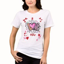 Love Hearts & Petals T-shirt – Romantische bloemen