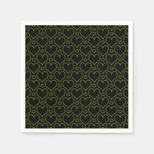 Love Hearts & Polka Dots patroon in Lime Green Servet