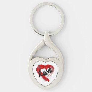 Love Hearts Rits Charm Sleutelhanger