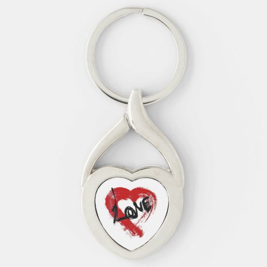 Love Hearts Rits Charm Sleutelhanger (Voorkant)