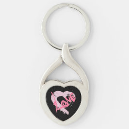 Love Hearts Rits Charm Sleutelhanger