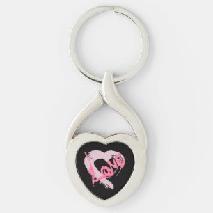Love Hearts Rits Charm Sleutelhanger