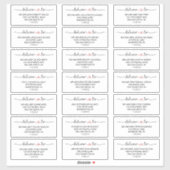 Love Hearts Rouge Mariage Étiquette de adresse inv (Feuille)