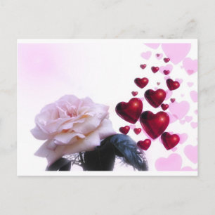 Love Hearts Rozen Blossom Flower Destiny Natuur Briefkaart