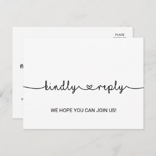 Love Hearts Song Request RSVP Briefkaart