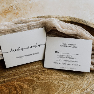 Love Hearts Song Verzoek RSVP Kaart