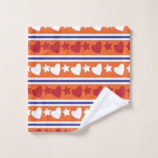 Love Hearts Star Stripes (Gant de toilette)
