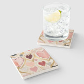 Love Hearts Stenen Onderzetter (Zijkant)