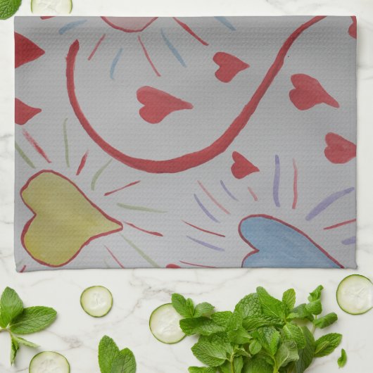 Love Hearts Tea Serviette (Plié)