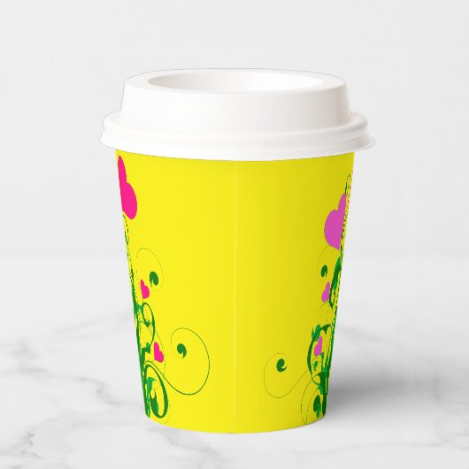 Love Hearts Tree Papieren Bekers (Rechts)