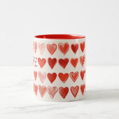 Love Hearts tweetonige Mok (Center)