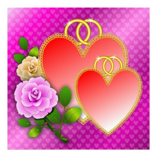 Love Hearts Valentijnsdag Foto Afdruk