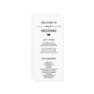 Love Hearts Wedding Program Programma