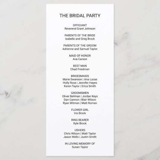 Love Hearts Wedding Programme (Dos)