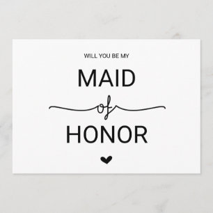 Love Hearts will you be My Maid of Honor Kaart