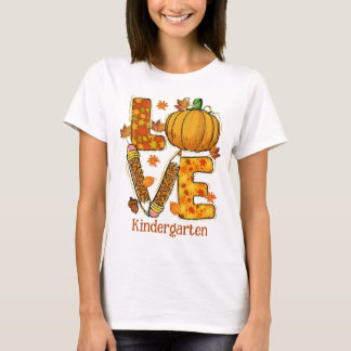 LOVE Herfst Teacher Shirt, herfstbladeren, Dierenp T-shirt