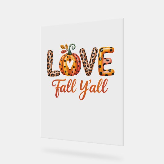 Love Herfst Y'all Herfst Acryl Bord (Hoek)