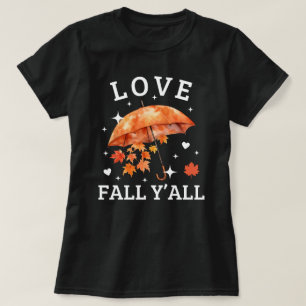 Love Herfst Y'all herfstbladeren Schattigee He T-shirt