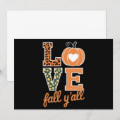 Love Herfst Y'All Leopard Print Herfst Thanksgivin Kaart (Voorkant / Achterkant)