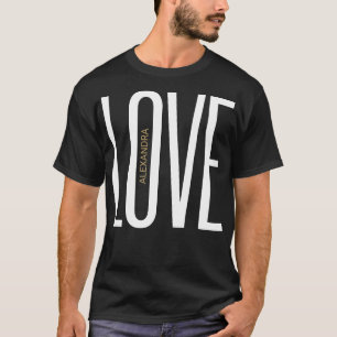 Love High Letters Monogram Black Gold Chic Design T-shirt