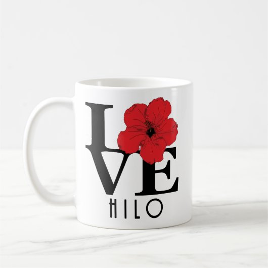 LOVE Hilo Red Hibiscus 11oz Koffiemok (Links)
