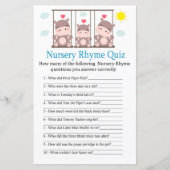 Love hippo Nursery Rhyme Quiz baby shower game (Voorkant)