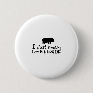 Love Hippos Funny Hippopotamus Loverss Fiona Baby Ronde Button 5,7 Cm