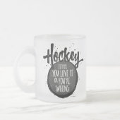 Love Hockey Frosted Glass Coffee Mug (Gauche)