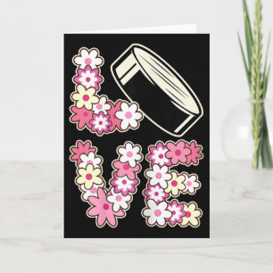 Love Hockey Groovy Hippie 60s 70s Tiener Meisje IJ Kaart