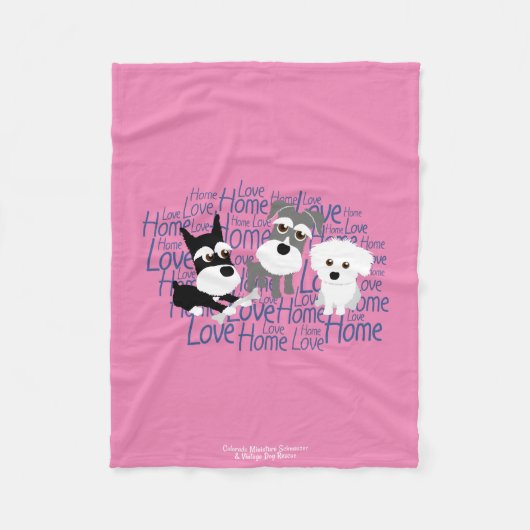 Love, Home - Schnauzer Fleece Blanket (Voorkant)