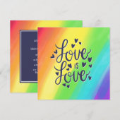 Love Homoseksuual Wedding Invitation Kaart (Voorkant / Achterkant)