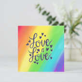 Love Homoseksuual Wedding Invitation Kaart (Staand voorkant)