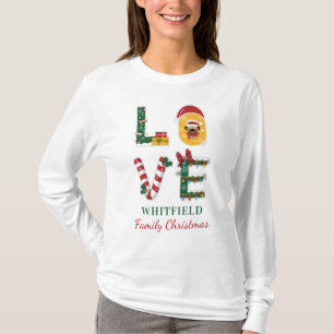 LOVE Hond Persoonlijke Kerst Matching Familie T-shirt