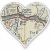 Love Hood River  Map Sticker (Voorkant)