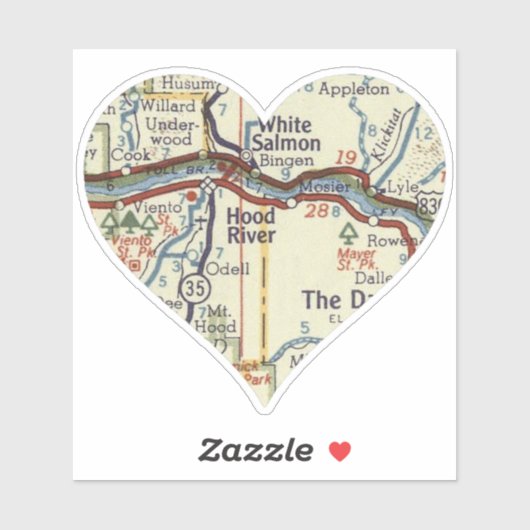 Love Hood River  Map Sticker (Vel)