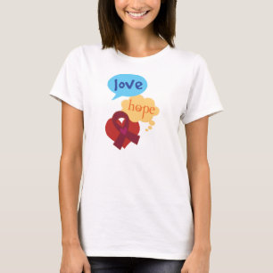 Love Hope Burgundy Ribbon T-shirt