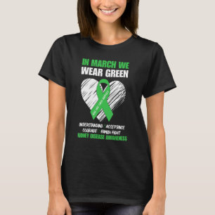 Love Hope Faith March We Draag Green Kidney Diseas T-shirt