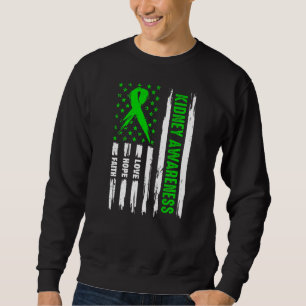 Love Hope Faith Support Green American Flag Kidney Trui