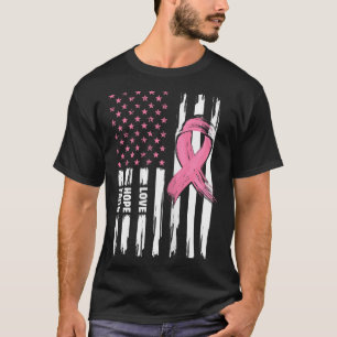 Love Hope Faith USA Amerikaanse vlag _ Borstkanker T-shirt