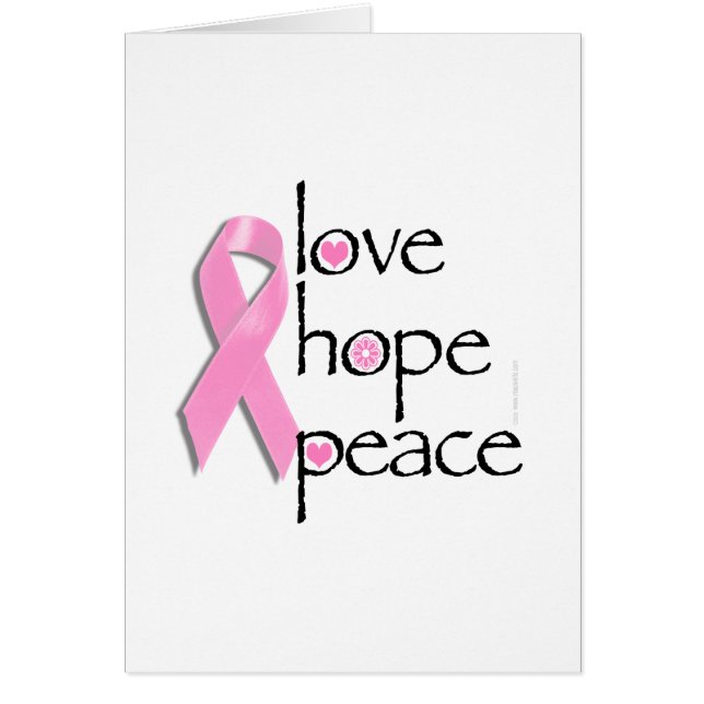 Love Hope Peace Cancer du sein Tee - shirts et cad (Devant)