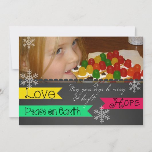 Love, Hope, Peace on Earth Holiday Photo Card Feestdagenkaart (Voorkant)