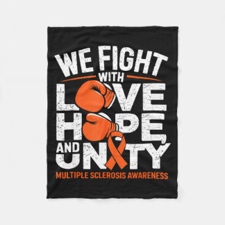 Love Hope Unity Boxing Glove Multiple Sclerosis Aw Fleece Deken