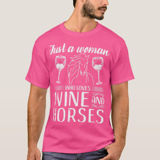 Love Horses Wine Horseback Riding T-shirt