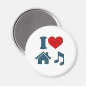 Love House Music Magnet blanc | Danse Ibiza (Recto/Verso)