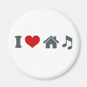 Love House Music Magnet blanc   Danse Ibiza