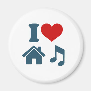 Love House Music White Magnet Ibiza Dancing Magneet