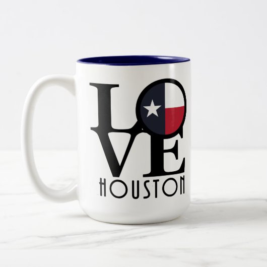 LOVE Houston 15 oz Tweekleurige Koffiemok (Links)