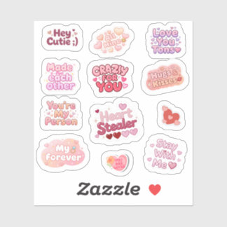 Love & Hugs Y2K Valentijnsdag Sticker Set