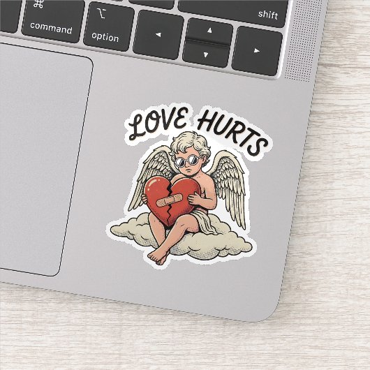 Love Hurts Cupid Angel Sticker (Detail)